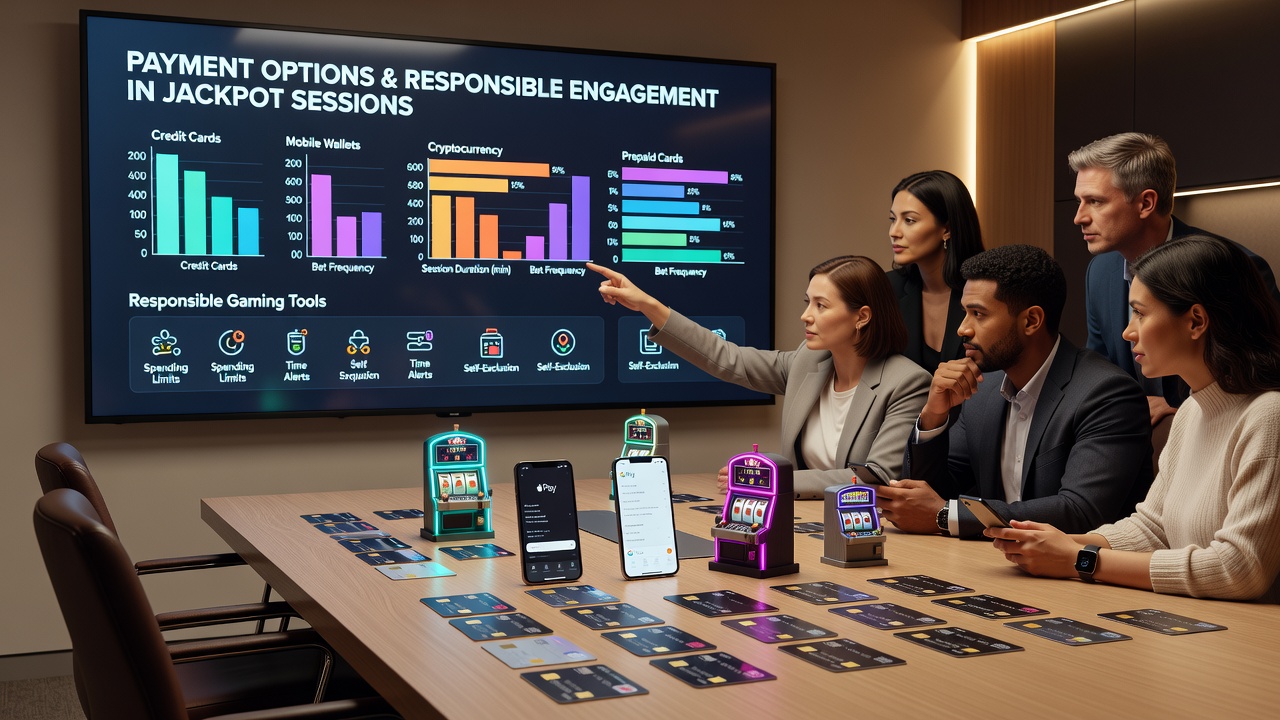Interface showing payment controls integrated with live jackpot tracking displays